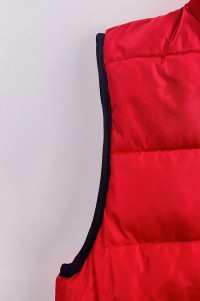 大量訂做夾棉馬甲外套  個人設計紅色拉鏈袋口夾棉外套  馬甲外套供應商 SKVM014 細節-2